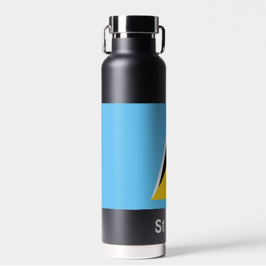 Sint Lucia Flag Water Fles (Voorkant)