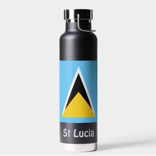 Sint Lucia Flag Water Fles (Links)