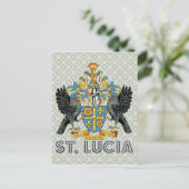 Sint Lucia - Hoogwaardige wapenmunt Briefkaart (Staand voorkant)