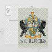 Sint Lucia - Hoogwaardige wapenmunt Briefkaart (Voorkant / Achterkant)