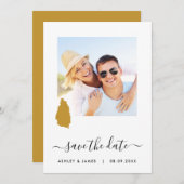 Sint Lucia Map Wedding Save the Date Kaart (Voorkant / Achterkant)