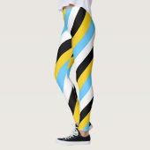 Sint Lucia National Flag Colors Diagonal Striped Leggings (Links)