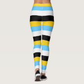 Sint Lucia Nationale vlag Kleuren horizontale stre Leggings (Achterkant)