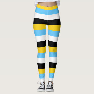 Sint Lucia Nationale vlag Kleuren horizontale stre Leggings