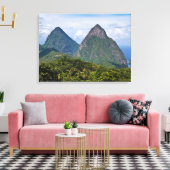 Sint Lucia Pitons Canvas (Insitu (Woonkamer))