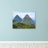 Sint Lucia Pitons Canvas Afdruk (Insitu (Houten vloer))