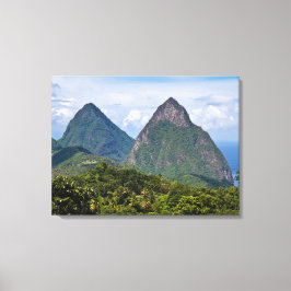 Sint Lucia Pitons Canvas Afdruk