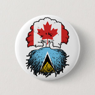Sint Lucia Sint Luciaans Canadese Canada Boom Wort Ronde Button 5,7 Cm