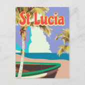 Sint-Lucia strandreisposter Briefkaart (Voorkant)
