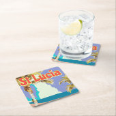 Sint-Lucia  strandreisposter Kartonnen Onderzetters (Insitu)