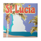 Sint-Lucia  strandreisposter Tegeltje (Voorkant)