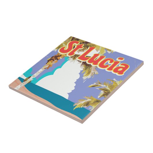 Sint-Lucia  strandreisposter Tegeltje (Zijkant)