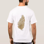 Sint Lucia Vlag + Kaart + Tekst T-shirt (Achterkant)
