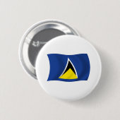 Sint Lucia Vlag Knop Ronde Button 5,7 Cm (Voorkant /achterkant)