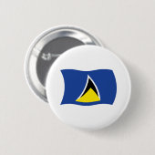 Sint Lucia Vlag Knop Ronde Button 5,7 Cm (Voorkant /achterkant)