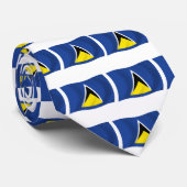 Sint Lucia Vlag Tie Stropdas (Opgerold)