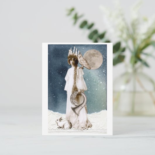 Sint Lucia Winter Greetings Card Briefkaart (Staand voorkant)