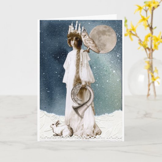 Sint Lucia Winter Greetings Kaart (Gele Bloem)