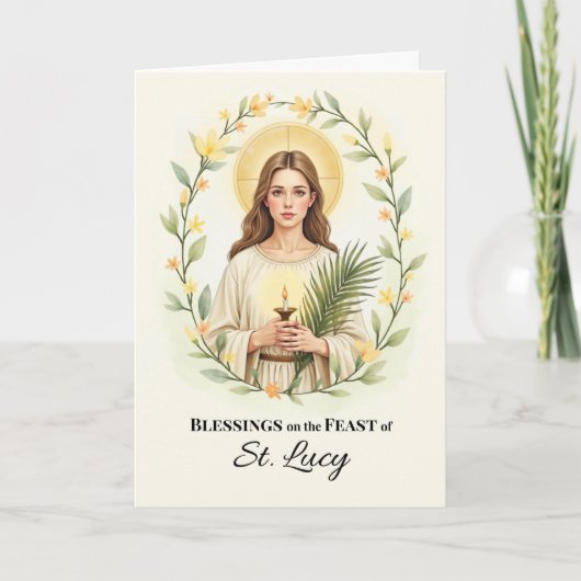 Sint-Luciadrank Krans Bloemen Kaart (Voorkant)