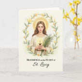 Sint-Luciadrank Krans Bloemen Kaart (Gele Bloem)