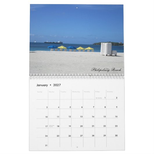 Sint-Maarten aangepaste gedrukte agenda Kalender (Jan 2027)