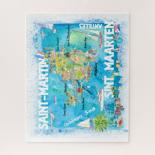 Sint Maarten Antilles Reismap Legpuzzel (Verticaal)