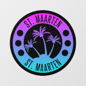 Sint Maarten Blue en Paarse gradiënt Sint Martin Raamsticker (Vel)