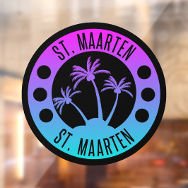 Sint Maarten Blue en Paarse gradiënt Sint Martin Raamsticker