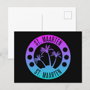 Sint Maarten blue Gradient Sint Martin Briefkaart