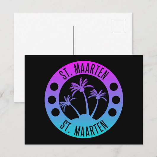 Sint Maarten blue Gradient Sint Martin Briefkaart (Voorkant / Achterkant)