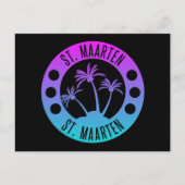 Sint Maarten blue Gradient Sint Martin Briefkaart (Voorkant)