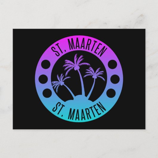 Sint Maarten blue Gradient Sint Martin Briefkaart (Voorkant)