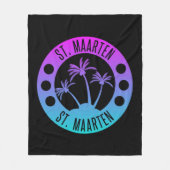 Sint Maarten Blue Gradient Sint Martin Fleece Deken (Voorkant)