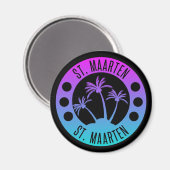 Sint Maarten Blue Gradient Sint Martin Magneet (Voorkant / Achterkant)