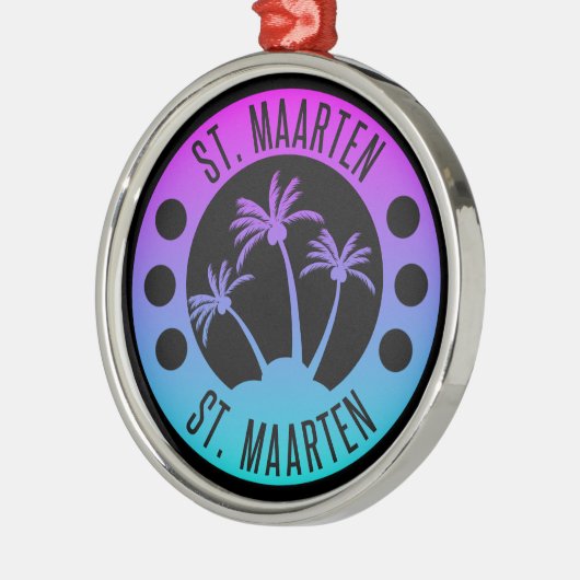 Sint Maarten Blue Gradient Sint Martin Metalen Ornament (Links)