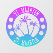 Sint Maarten Blue Gradient Sint Martin Raamsticker (Vel)