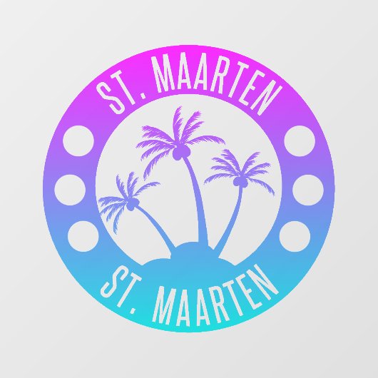 Sint Maarten Blue Gradient Sint Martin Raamsticker (Vel)