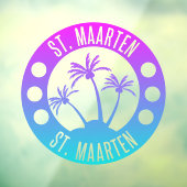 Sint Maarten Blue Gradient Sint Martin Raamsticker (Vel 3)