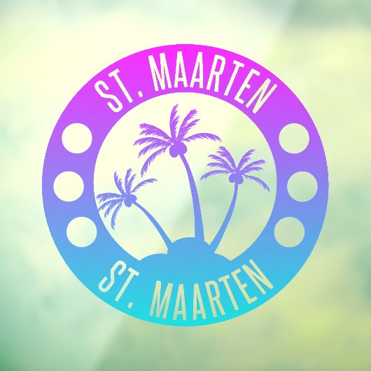 Sint Maarten Blue Gradient Sint Martin Raamsticker (Vel 3)