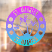 Sint Maarten Blue Gradient Sint Martin Raamsticker (Vel 2)