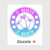 Sint Maarten Blue Gradient Sint Martin Sticker (Vel)