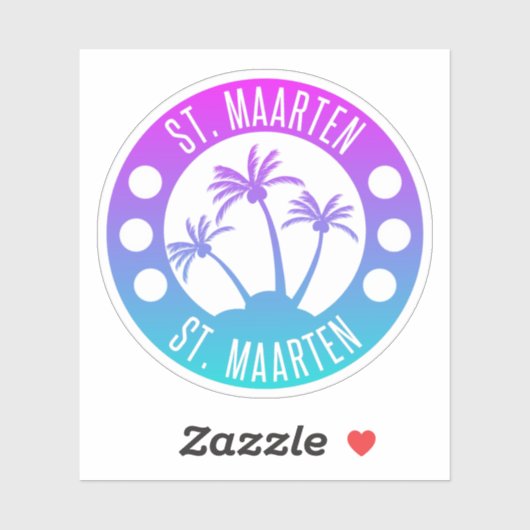 Sint Maarten Blue Gradient Sint Martin Sticker (Vel)