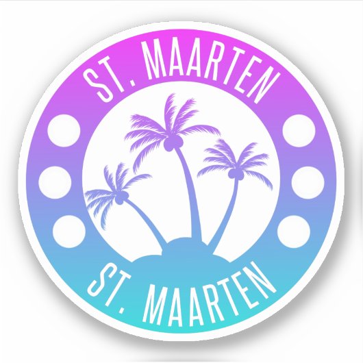 Sint Maarten Blue Gradient Sint Martin Sticker (Voorkant)