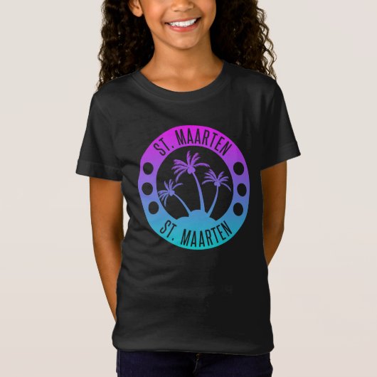Sint Maarten Blue Gradient Sint Martin T-shirt (Voorkant)