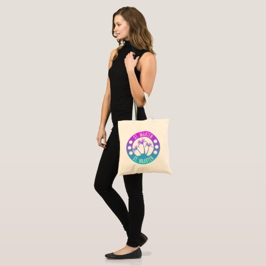 Sint Maarten Blue Gradient Sint Martin Tote Bag (Voorkant (model))