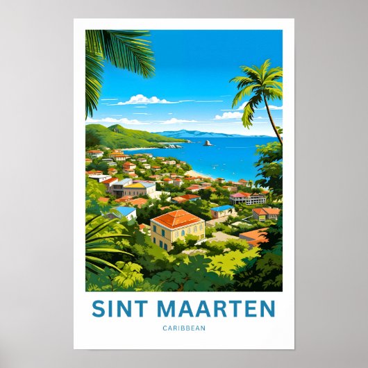 Sint Maarten Caribbean Travel Print (Voorkant)