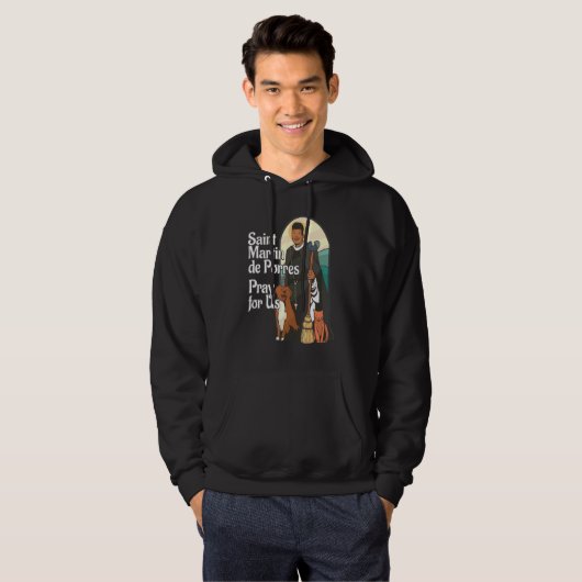 Sint-Maarten de Porres Afro-Amerikaanse zwarte hei Hoodie (Voorkant volledig)