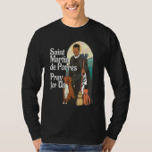 Sint-Maarten de Porres Afro-Amerikaanse zwarte hei T-shirt (Voorkant)