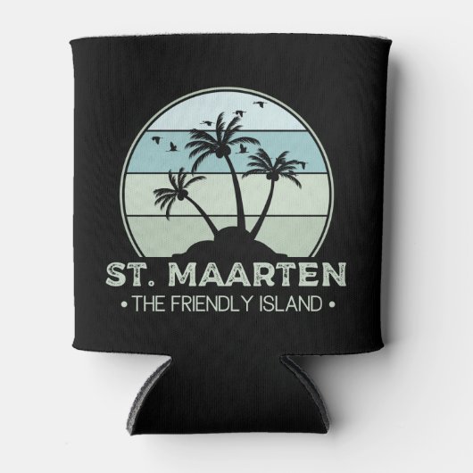 Sint Maarten De vriendelijke eilandretro Sint Mart Blikjeskoeler (Voorkant)