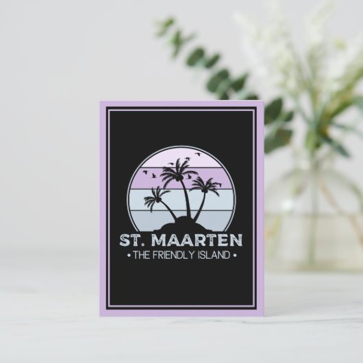 Sint Maarten De vriendelijke eilandretro Sint Mart Briefkaart (Staand voorkant)